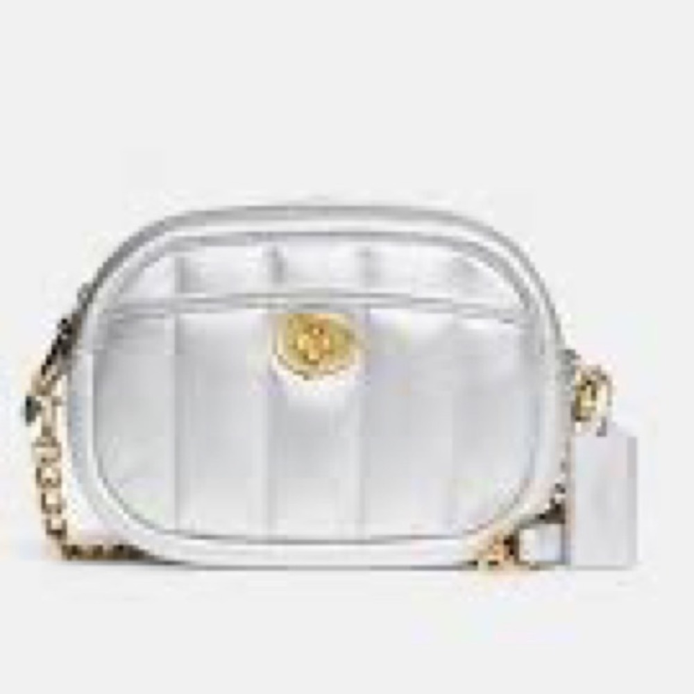 Coach camera bag Metallic silver NWOT